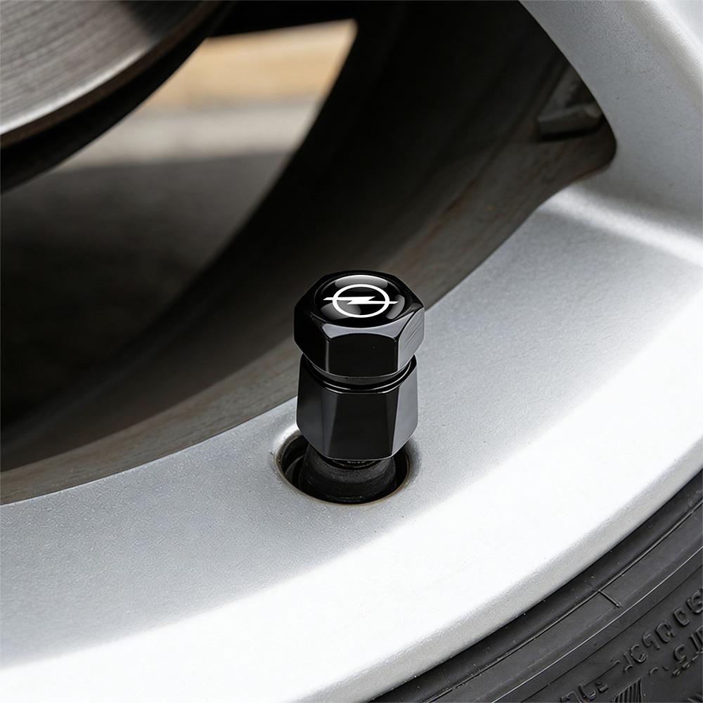 4Pcs Aluminum Car Tire Valve Caps Diamond Tyre Valve Airtight Cover For Opel OPC Astra Insignia Corsa Mokka Vectra Accessories