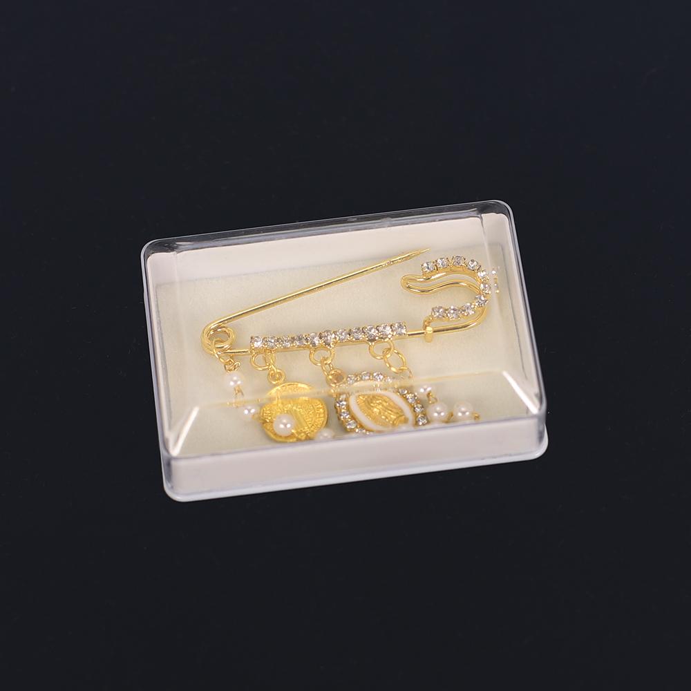 Runder Anhänger Guadalupe Kreuz Brosche Anstecknadel Mit Kette für Damen Herren Mode Glücksbringer Schmuck Dropshipping