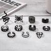 Gun Black Snake-shaped Spider Joint Ring Exaggerated Punk Style 11-piece Set
