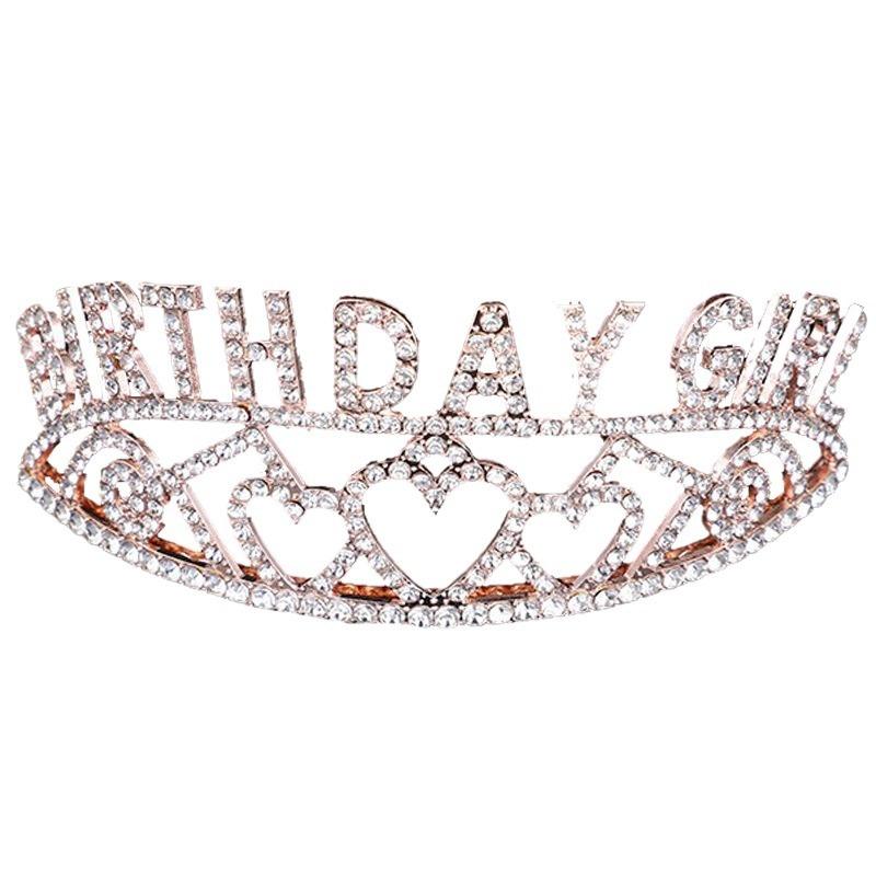 Geburtstags-Haaraccessoires kreatives Diamant-Buchstaben-Stirnband Hochzeit Prinzessin Legierung Stirnband Krone Stirnband Accessoires