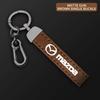 Car Key Chain Luxury Genuine Leather Keychain Pure Color Buckle for Mazda 3 bk bl 323 Axela Atenza CX-3 CX-4 CX5 Auto Accessorie vf2