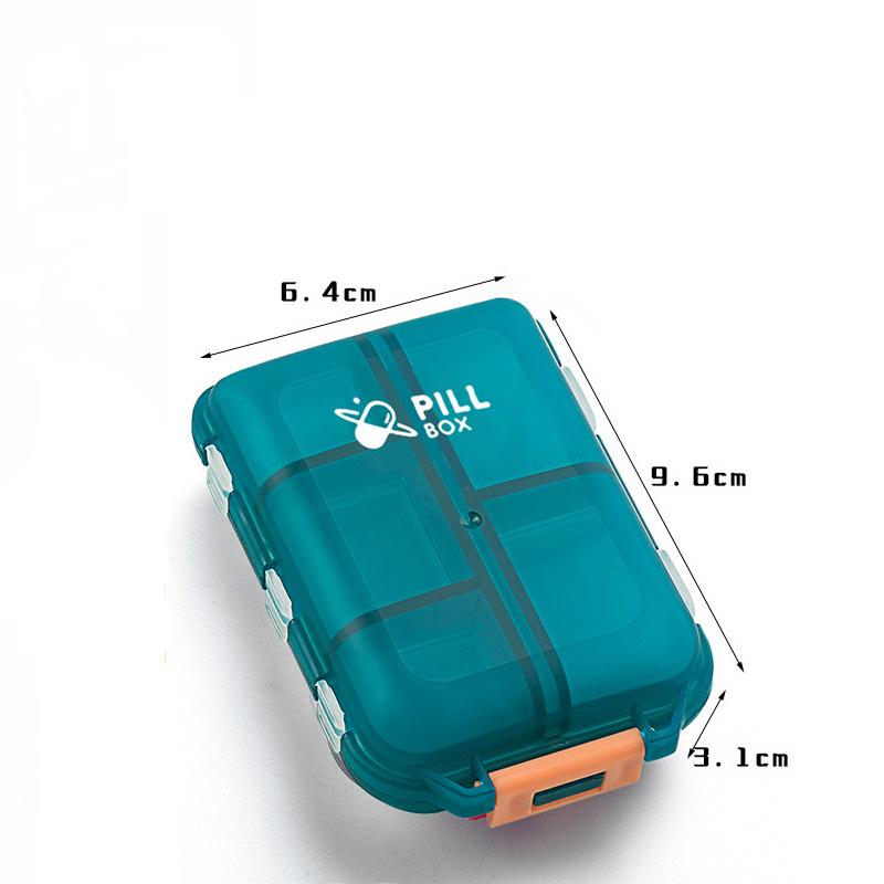 Portable Mini Pocket Pill Box 10 Compartment Small Pill Box Weekly Travel Pill Box Plastic Storage Box