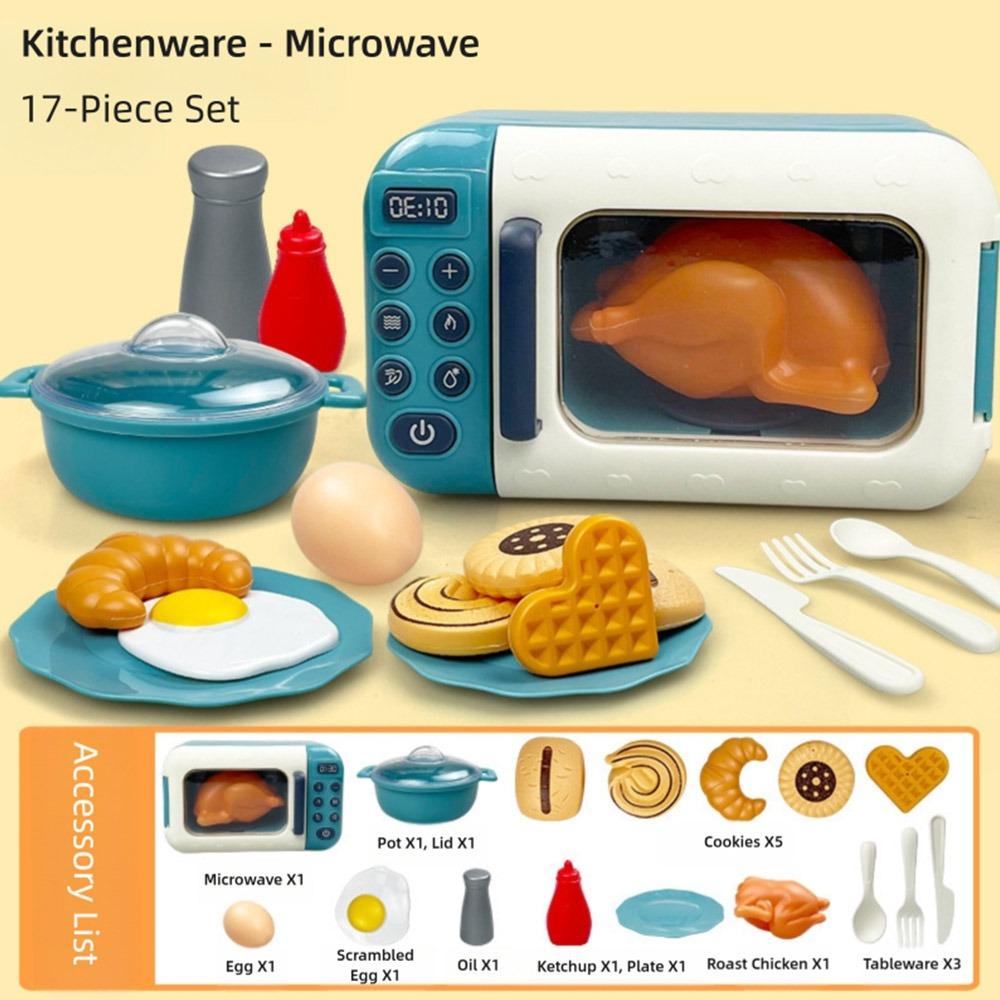 Multicolor Kids Cooking Playset Microwave Plastic Playing House Kitchen Toy Gas Stove Simulation Design Simulation Rice Cooker