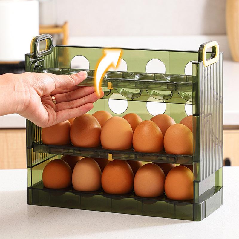Luxury Foldable Egg Storage Rack - Refrigerator Side Door Organizer