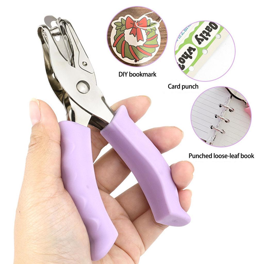 Single Hole Punch Ticket Punch Hole Pliers Puncher with Comfortable Grip for Paper Crafts Office Use Accessories