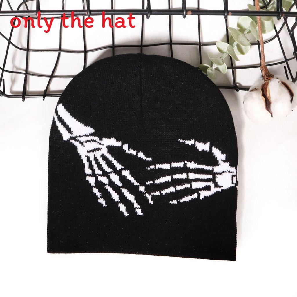 Urban Fashion Skull Hand Knit Hat Without Brim With Thermal Acrylic For Teens And Adults