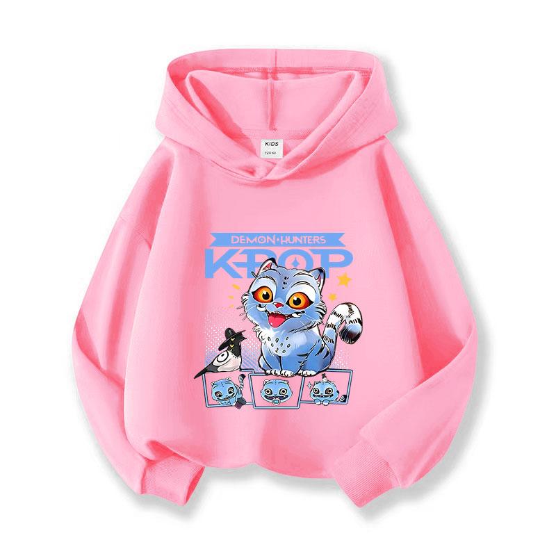 2025 Witcher Team New Children's Fashion Street Style Hoodie Casual Versatile Cartoon Printed Girls' Hoodie Sportswear