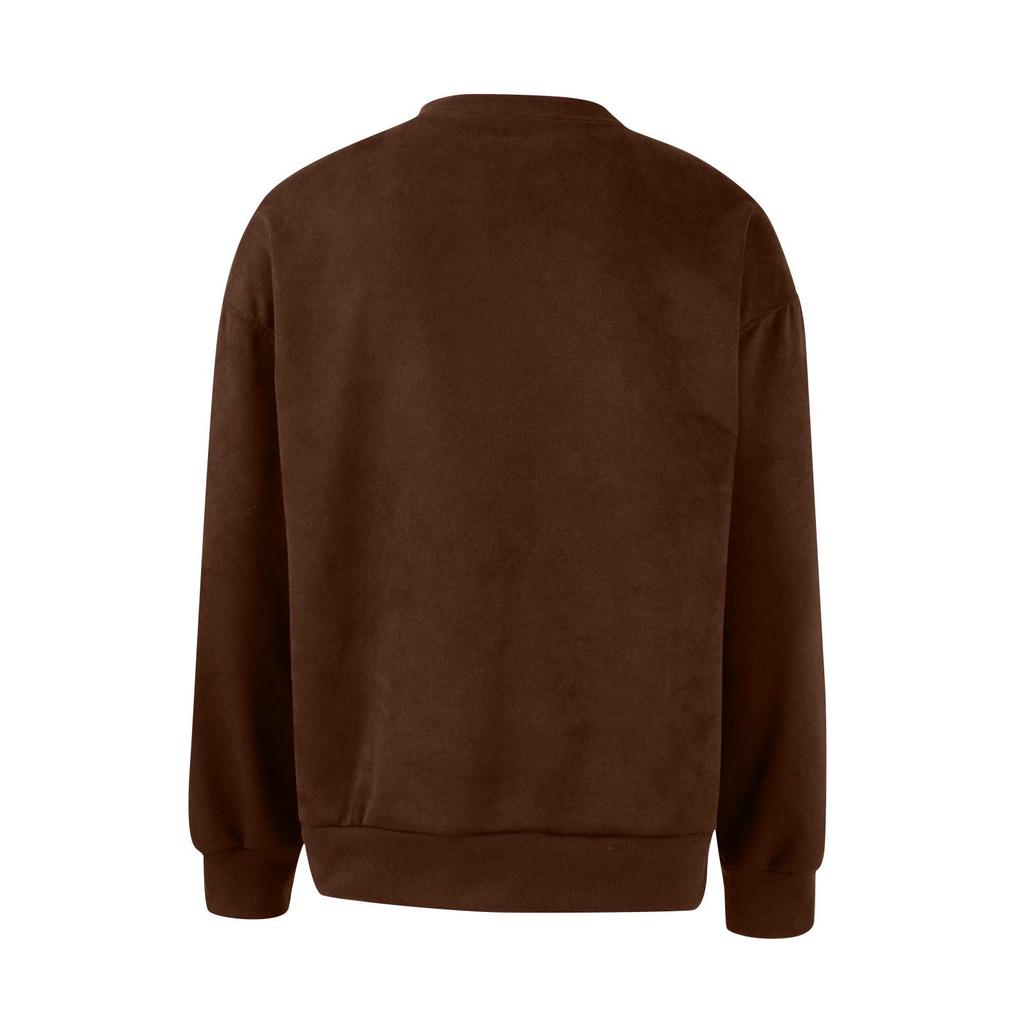 Men's Deer Skin Velvet Hoodie - Autumn/Winter Casual Round Neck Pullover