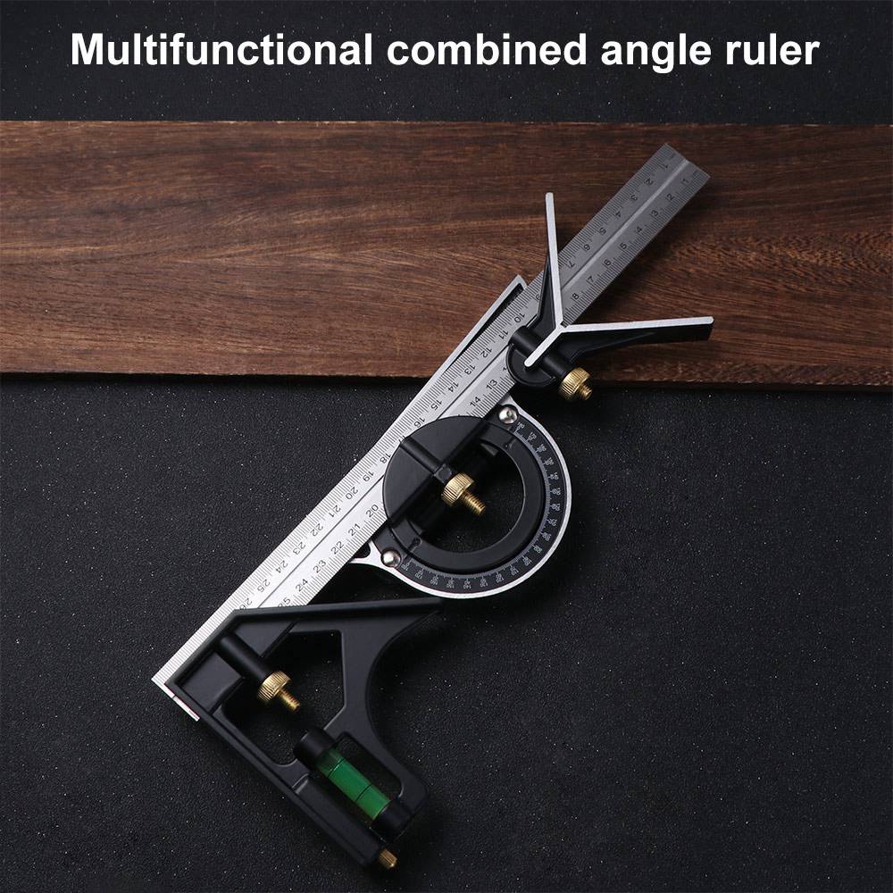 Adjustable Combination Angle Ruler Movable Square Protractor Right Angle Ruler Gauging Tool