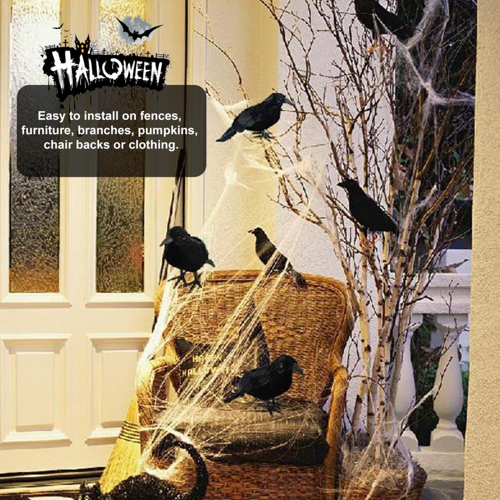 Halloween Crow Decorations Realistic Crow Props Realistic Feathered Crow Decorations for Halloween Handmade for Yard Outdoor