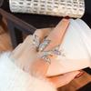 Inlaid Rhinestones Sparkling Butterfly Open Ring Women's Personalized Fashionable Daily Accessories Party  Birthday Gifts