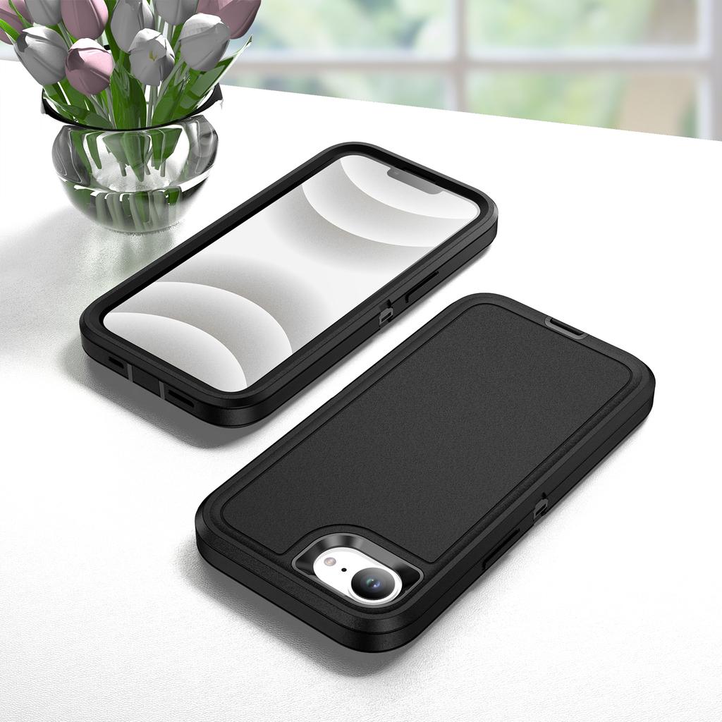 For iPhone 16e Case PC+Silicone+EVA 3 in 1 Shockproof Phone Cover