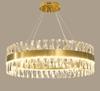 Amsterdam - Chandelier 60cm, LED Ring 3 Color 50W, Brushed Brass K9 Crystal