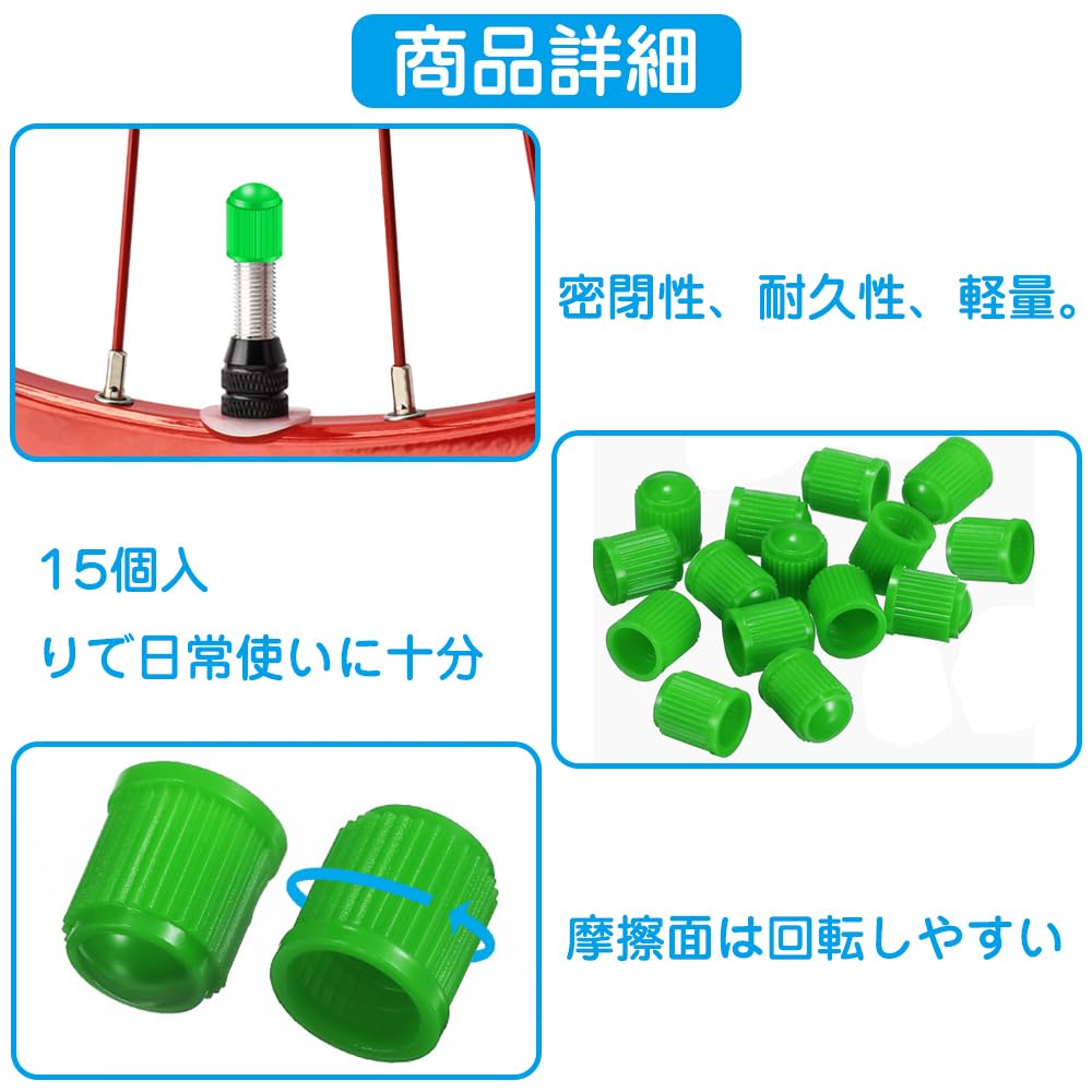 Air Valve Caps 15 Pack Tire Valve Caps with O Rubber Rings for Car