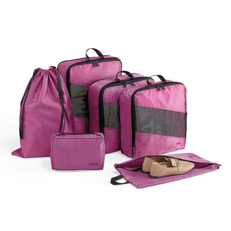 

Travel Dream Sixpiece Lattice Storage Bag With Waterresistant Polyester For Packing And Organization