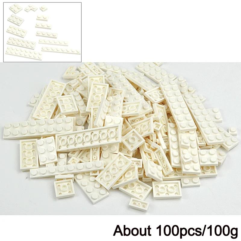100Pcs Bulk Parts Thin Bricks 12 Size Mixed 15 Color Building Blocks Figures MOC Model Educational Construction Toy for Kid Gift