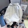 Sweatshirt Women's Autumn Solid Color Casual Daily Sweatshirt Gray Half Zipper Sports Long Sleeve Top