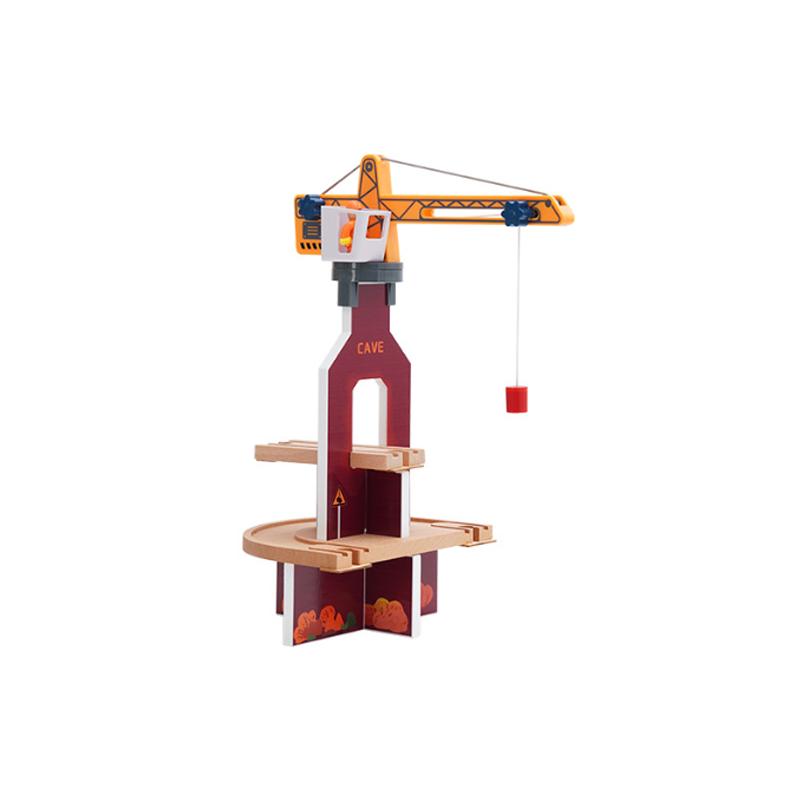 Wooden Train Track Accessories Tower Crane Compatible with Thomas Brio Track All Major Brand Railway Track