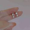 Small exquisite blue light luxury imitation pearl stud earrings women's niche retro personality versatile earrings