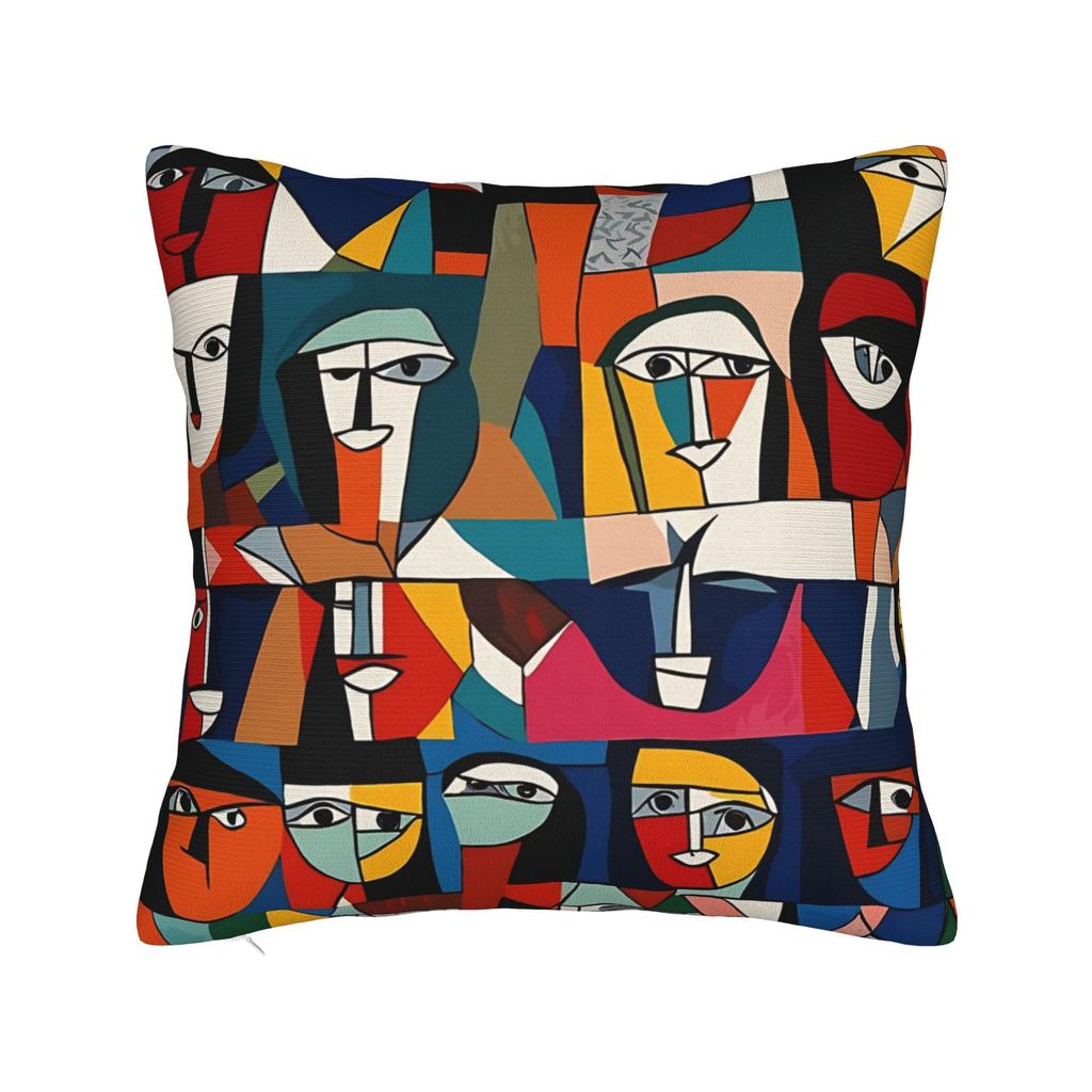 Picasso Funky Art Lady Hat Square Pillow Case Cushion Covers Custom Zippered Decorative Pillowcase For Sofa 40*40Cm