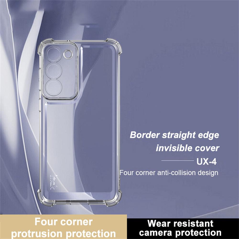 IMAK UX-4 Series for Samsung Galaxy S23+ Case Straight Frame Four Corner Shockproof Clear TPU Cover