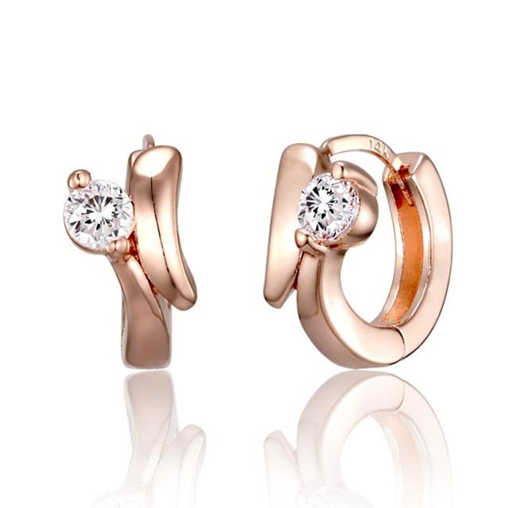 14K Simple One-Touch Cubic Earrings C24EGP209