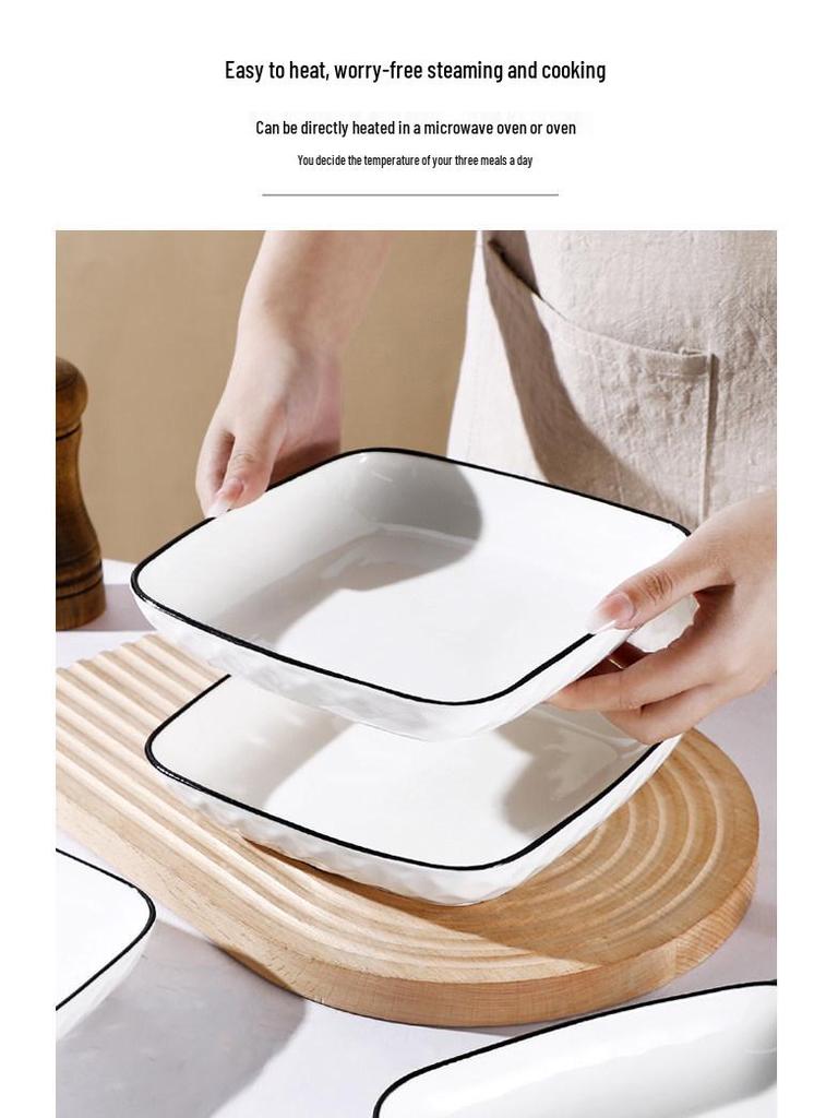 Nordic Style Creative 6-Piece Square Ceramic Plates - Microwave Safe Dinnerware Set