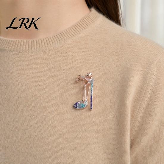 Statement Pin Brooch Pin, High Heels Bow Shape Lapel with Women Sparkling Rhinestones, Badge for Suits Coats Bags Accessories