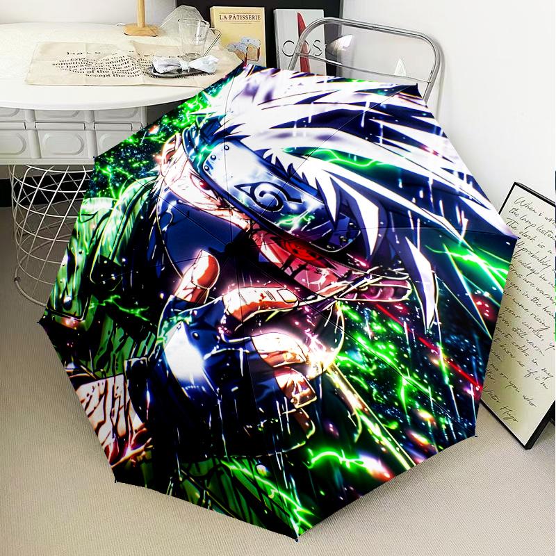 Dark Anime Ninja Character Umbrella 8-Frame for Travel, Camping, Casual Lightweight Portable Umbrella, Essential for Every Family Holidays Gift
