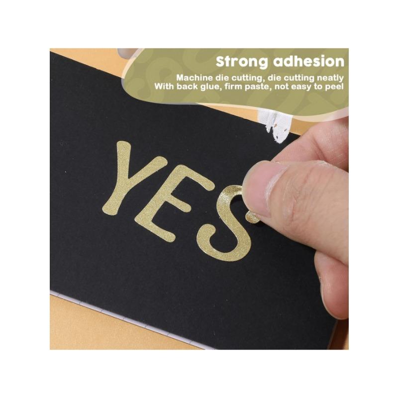 Glitter Gold Letter Stickers, Alphabet Number Stickers Decals For Christmas Gift, DIY Craft, Scrapbooking, Envelope, Cards