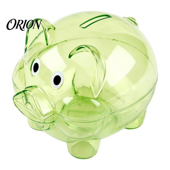 Plastic Piggy Bank Unbreakable for Kids, Transparent Pig Shape Cash Coin Bank, Money Saving Jar Box Nursery Bedroom Decor