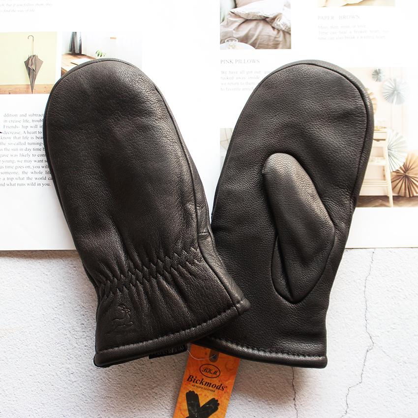 

Зимние утолщенные теплые варежки из оленьей кожи для женщин, ветрозащитные и холодостойкие, с подкладкой из овчины, кожаные перчатки для вождения XL