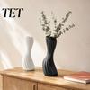 Resin Flower Vases for Home Decor Minimalist Twisted Vase, Modern Ribbed Decorative Container, Creative Vase Floral Arrangement Holder Table