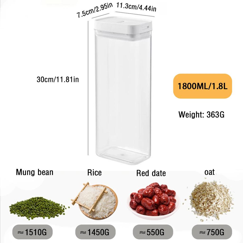 Scatola per la conservazione della pasta Serbatoio per la tenuta del grano in plastica trasparente Contenitore per la conservazione degli spaghetti Barattolo per snack a prova di umidità Serbatoio per alimenti da cucina