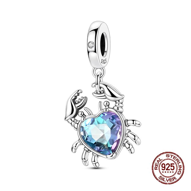 Summer Charms Copper Luminous Ocean Series Pendants Crab Whale Charms Beads Fit Original Bracelet Fine Diy Jewelry