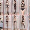One Shoulder Hollowed Out Mesh Jumpsuit Sexy Tight Fitting Bodysuit Women's Big Set Sexy Costume