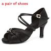 Latin Dance Shoes For Women 7.5cm High Heel Satin Performance Footwear
