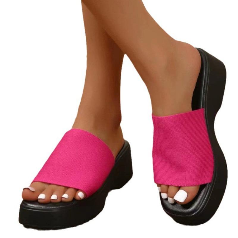 Plus Size Shoes for Women 36-43 Summer Fashion Women Slip On Platform Wedge Comfortable Non-slip Sandals Beach Slippers 2026