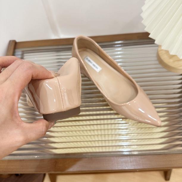 French Pointed Leather Inner Height Increase Nude Beautiful Single Shoes Femininity Light Mouth Soft Leather Soft Sole Commuter Work Shoes