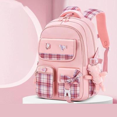 Ergonomía Estudiantes Escolares Niñas Mochila a Cuadros Gran Capacidad Impermeable