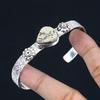 Pear Natural Psilomelane Dendrite 925 Silver Elegant Sister Ethnic Boho Bangle