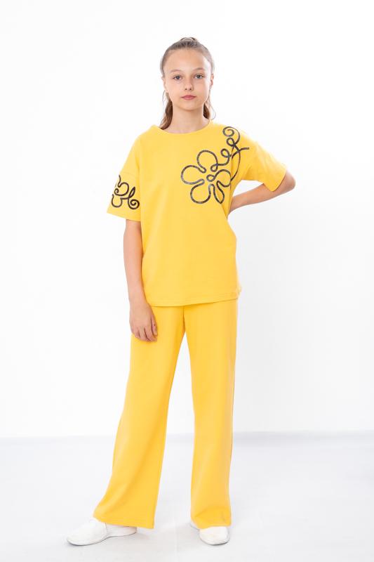 Stylish Teen Girls’ Set – Comfy Cotton Tee & Relaxed Fit Pants, Summer, 6430-057-33 HC