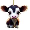 Cartoon Cow Endearing Car Ornament Acrylic Hanging Pendant For Vibrant Car Interiors
