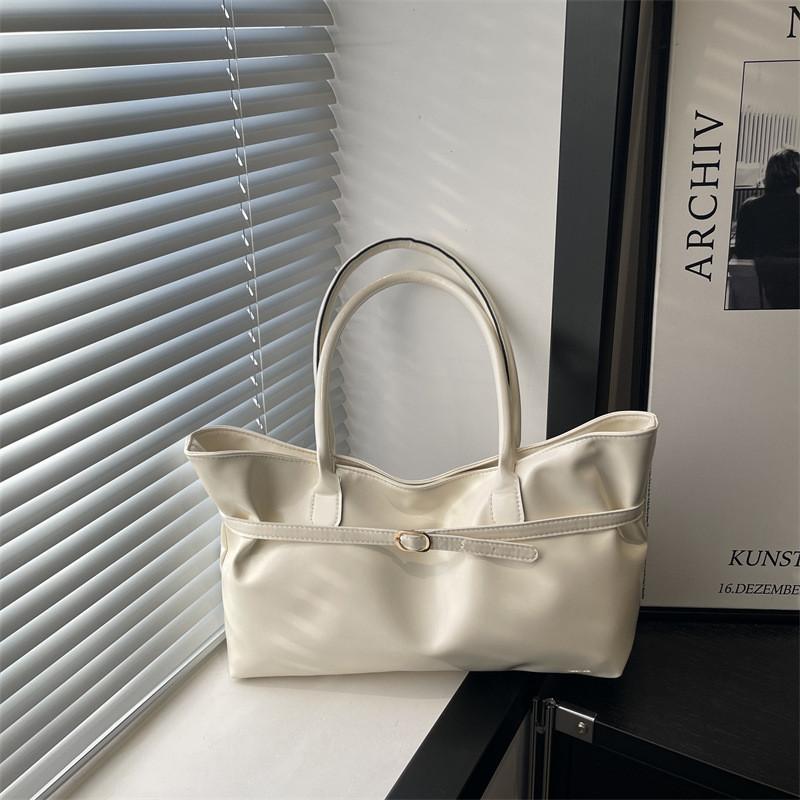 Vintage Pu Tote Bag With Double Shoulder Straps For Daily Casual Use