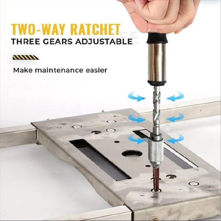 Semi Automatic Push Pull Ratchet Screwdriver Adjustment Spirals Ratchet Screwdriver Assembly With Replaceable Heads