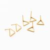 10PCS 14K 18K Gold Plated Brass Earring Triangle Hollow Shape Stud Earrings Hook For DIY Jewellery Making Supplies