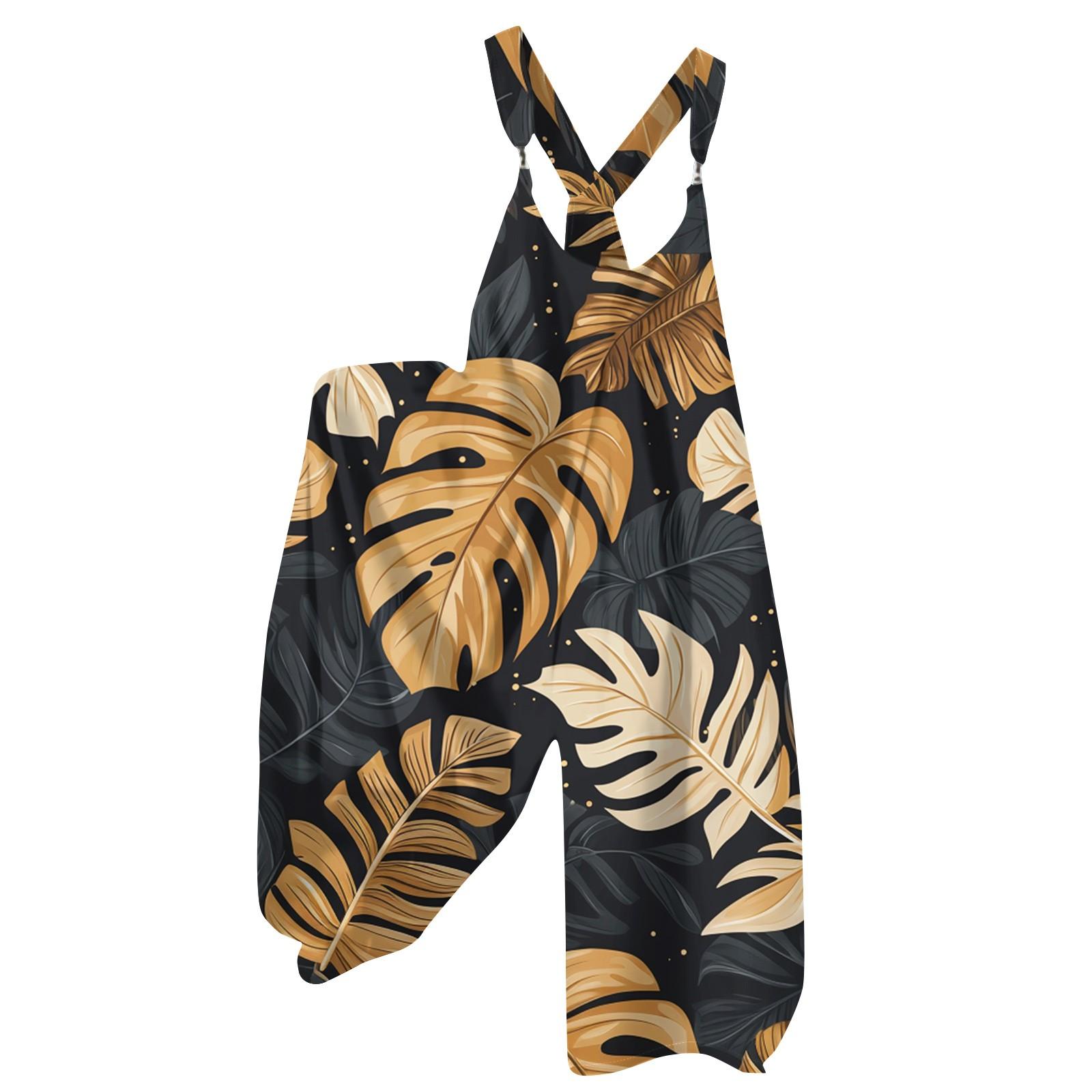 

Женский летний комбинезон с цветочным принтом в винтажном стиле (Нерегулируемые ремни) S