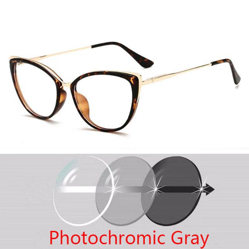 Cat Eye Spectacle Women Transparent Frame Optical Eyewear Myopia Glasses Diopter 0 -0.5 -0.75 -1.0 -2.0 -2.5 -3.0 To -6.0