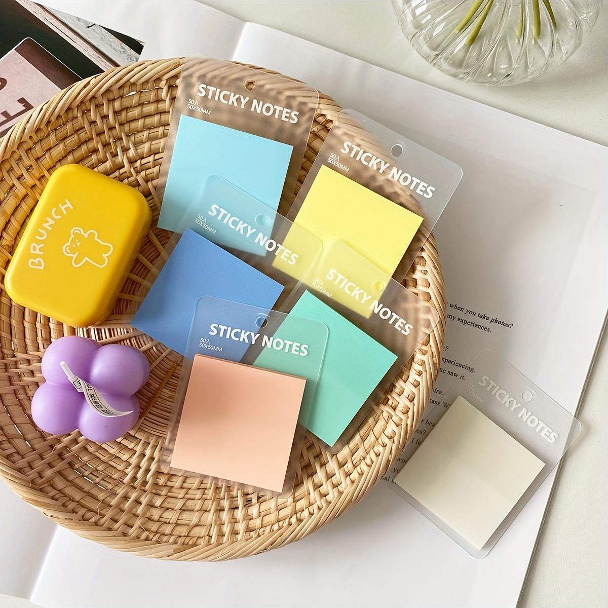 

4 упаковки цветных полупрозрачных стикеров Post-it, 50 листов, наклейки с маркерами для ключей, классификация этикеток, стикеры для заметок, водонепроницаемые наклейки для ПЭТ