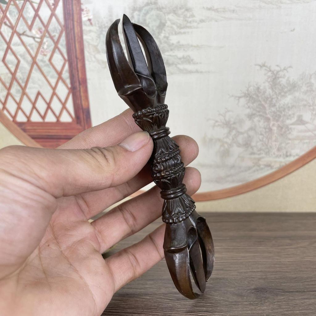 Alloy Vajra Trident, 15cm Long, Shingon Buddhist Ritual Implement, Amulet, Protection from Misfortune and Disaster [Product Code]